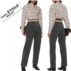 ISABEL MARANT ETOILE Mexika Shirt 100% Cotton Floral Print Multicolor Sz 34 ( 0)